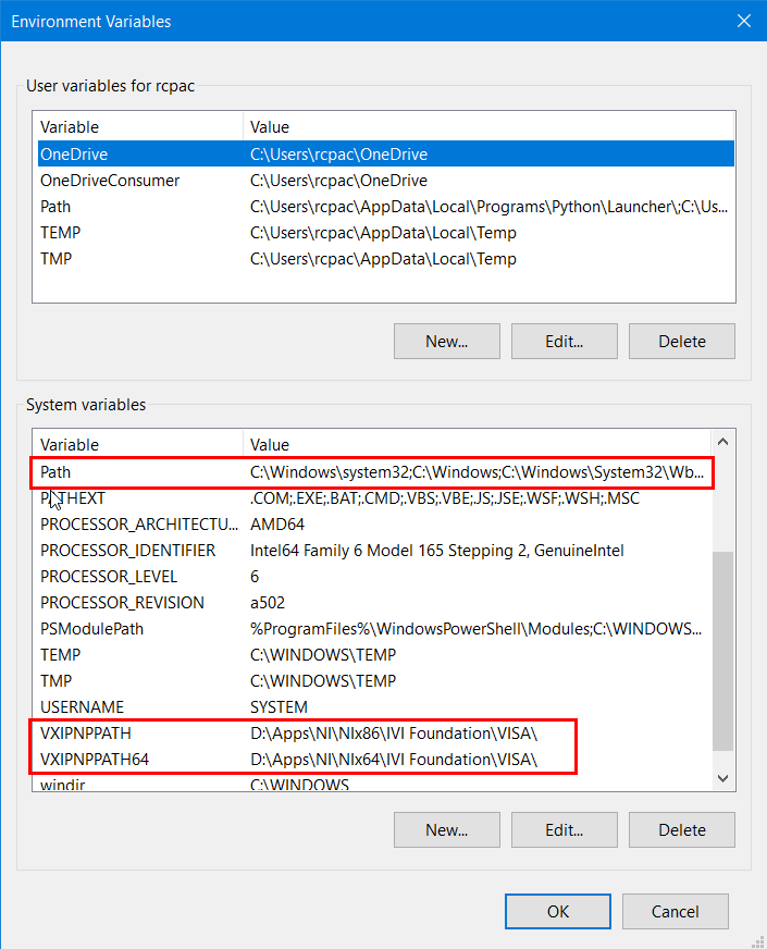 IVI Foundation Environment Variables